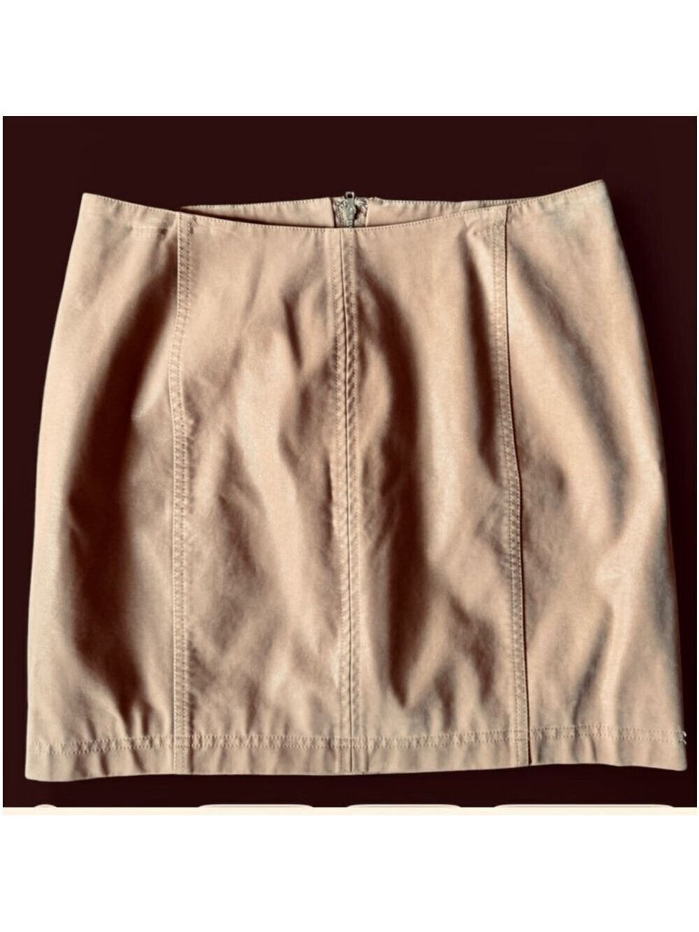 Free People Modern Femme Light Tan Vegan Suede Mini Skirt L 12
